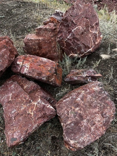 Ландшафтные глыбы красно-фиолетовые 200-1000 килограмм купить в Костромской области
